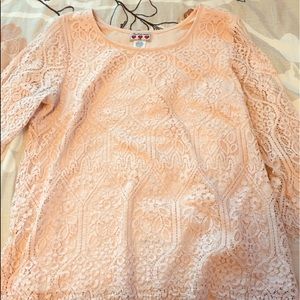 Pink laced long sleeved